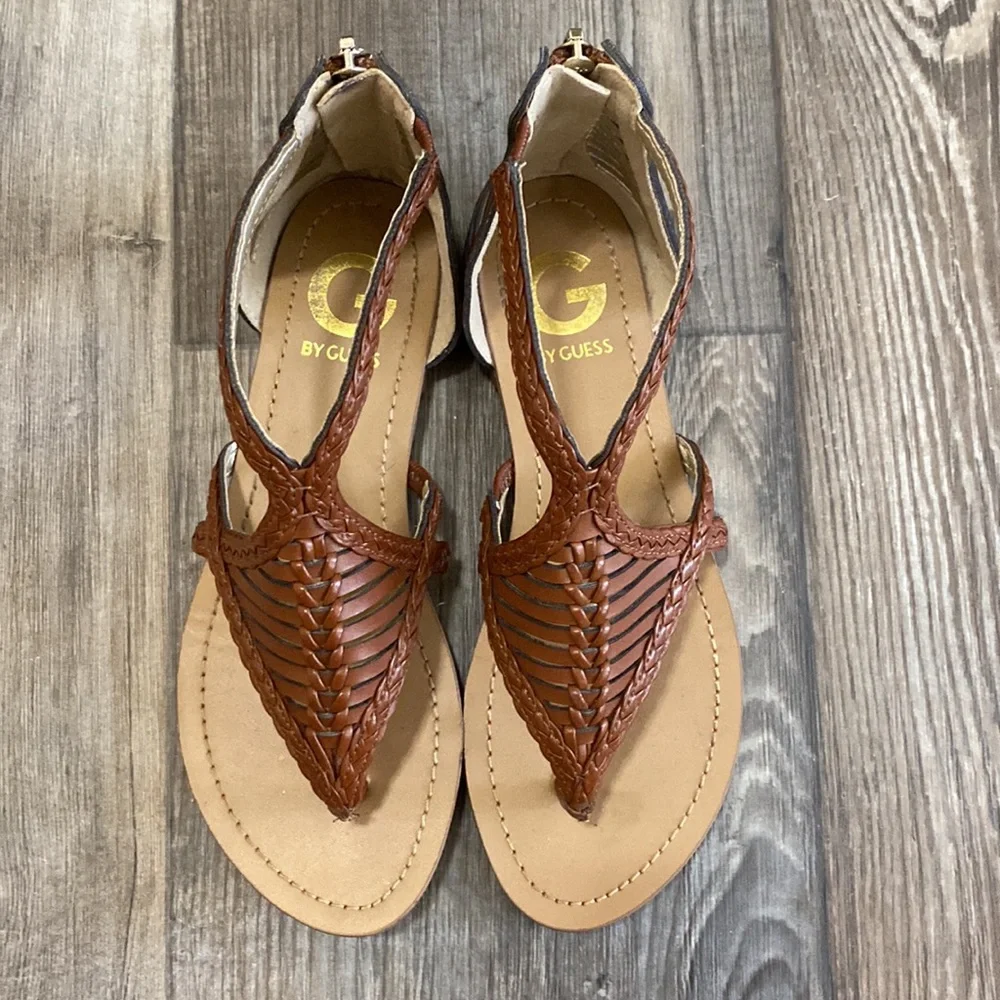 By Guess Brown Gladiator Boho Sandals Size 6 - Picture 4 of 6